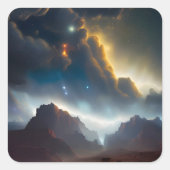 Cloudy Landscape Vierkante Sticker (Voorkant)