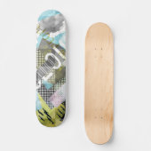 Cloudy people b collage artwork skateboard (Recto)