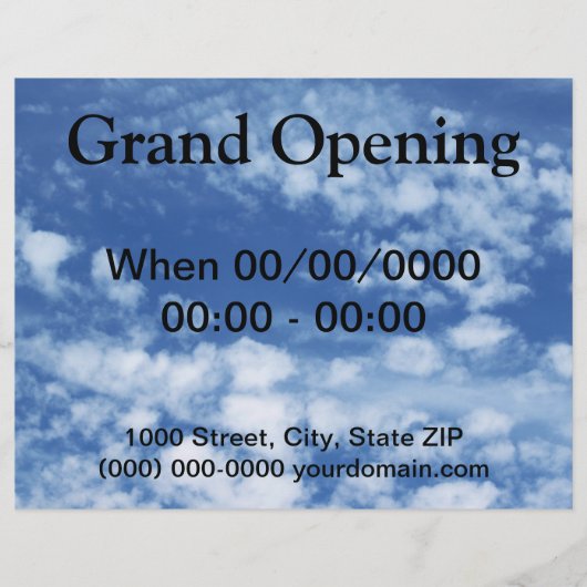 Cloudy Sky Flyer (Voorkant)