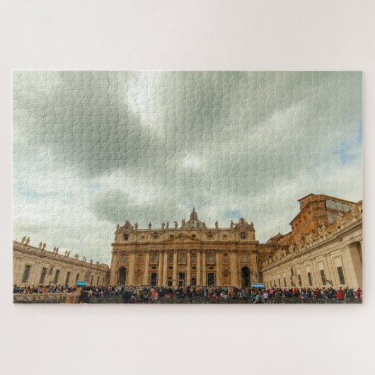 Cloudy sky on St. Peter Basilica, Rome, Italië Legpuzzel (Horizontaal)