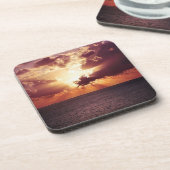 Cloudy Sunset Over Zee Horizon Bier Onderzetter (Linkerzijde)