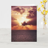 Cloudy Sunset Over Zee Horizon Kaart (Gele Bloem)