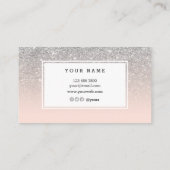 Clouez le carte de visite argenté rose élégant (Dos)