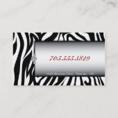 Clouez le carte de visite blanc noir de zèbre de (Dos)