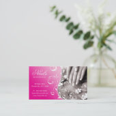 Clouez le rose de carte de visite de salon (Debout devant)