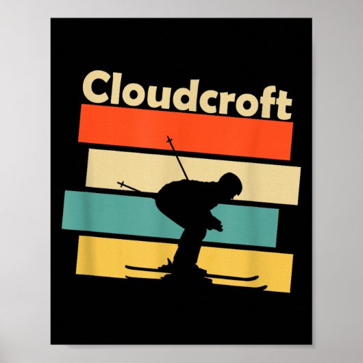 Clouroft New Mexico Retro Ski  Poster (Voorkant)