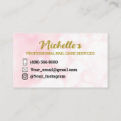 Clous Carte de visite Manucure minimaliste rose (Dos)