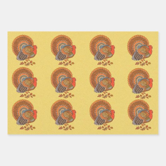 Clous de dinde mâle en plumes d'automne Feuilles (Devant)