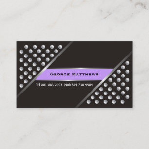 Clous métalliques argentés cartes de visite violet