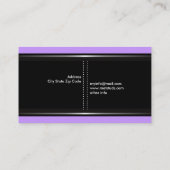 Clous métalliques argentés cartes de visite violet (Dos)