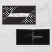 Clous métalliques argentés noir blanc carte de vis (Devant / Derrière)