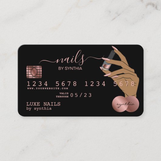 Clous Technicien Carte de crédit Styled Rose Gold (Devant)