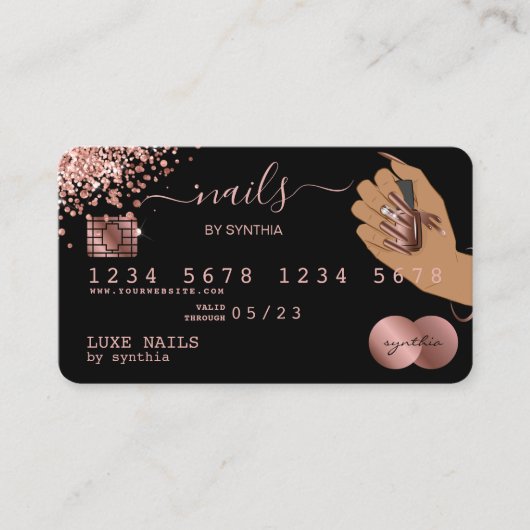 Clous Technicien Carte de crédit Styled Rose Gold (Devant)
