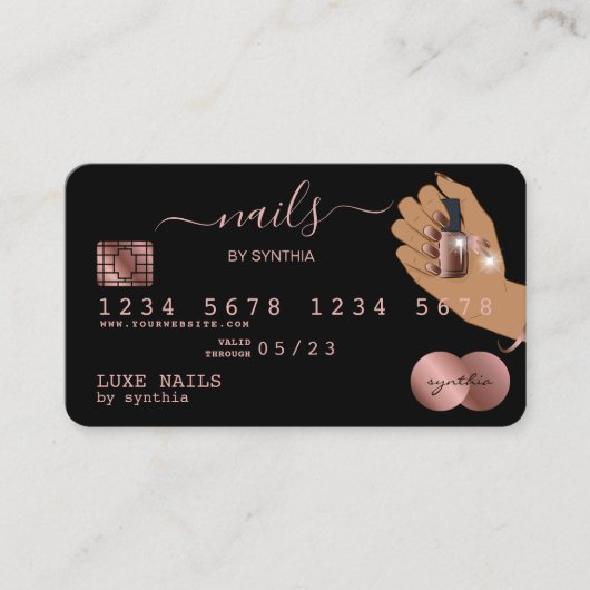 Clous Technicien Carte de crédit Styled Rose Gold (Devant)