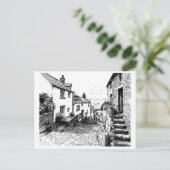 Clovelly Village Sketch, Devon Verenigd Koninkrijk Briefkaart (Staand voorkant)