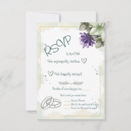 Clover Bloesem Aquarel Bloemen RSVP Kaartje