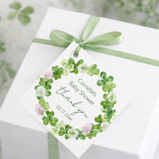 Clover Bloom Greenery Bedankt Bedankjes Labels