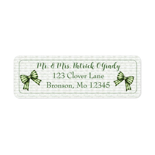Clover & Bow St. Patrick's Day  Etiket (Voorkant)