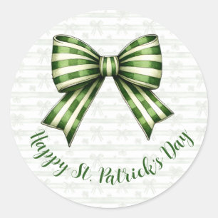 Clover & Bow St. Patrick's Day Feest Design Ronde Sticker