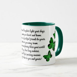 Clover Butterfly Irish Blessing Mok