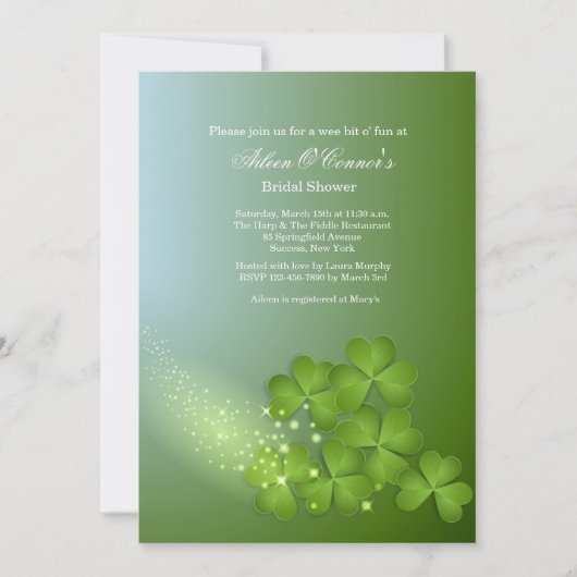 Clover Cascade Invitation Kaart (Voorkant)