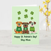 Clover Dogs Pattern Holiday Card Kaart (Gele Bloem)