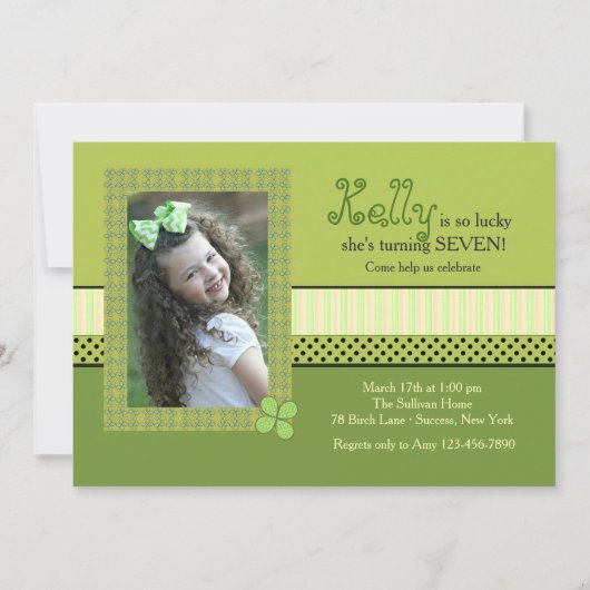 Clover Frame St. Patrick's Day Photo Invitation (Devant)