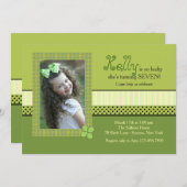 Clover Frame St. Patrick's Day Photo Invitation (Devant / Derrière)