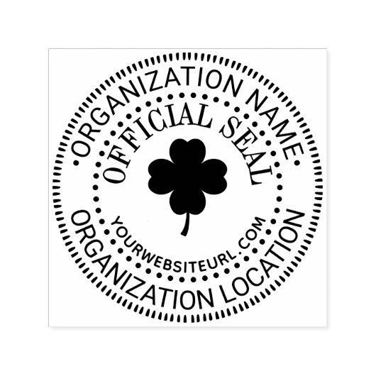 Clover Generic Custom Officiële Seal Naam Loc URL Zelfinktende Stempel (Design)