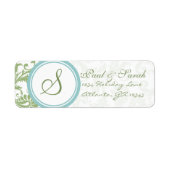 Clover Green en Aqua Blue Wedding Label (Voorkant)