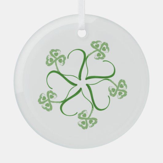 Clover Heart-Ornament Glas Ornament (Voorkant)