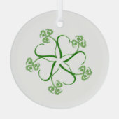 Clover Heart-Ornament Glas Ornament (Achterkant)