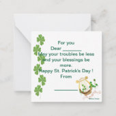 Clover Heart St. Patrick's Day Notitiekaartje (Achterkant)