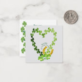 Clover Heart St. Patrick's Day Notitiekaartje (Voorkant / Achterkant in situ)