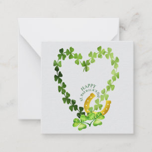 Clover Heart St. Patrick's Day Notitiekaartje