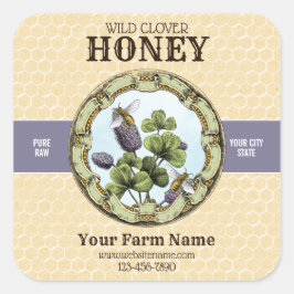 Clover Honey Bee Label