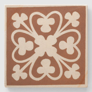 Clover Iers Keltisch Art Design Rood Stenen Onderzetter