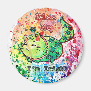 Clover Kitten Kiss Ik ben Irish Magnet Magneet