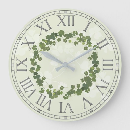 Clover Leaf, shamrock st patrick's day Grote Klok (Voorkant)