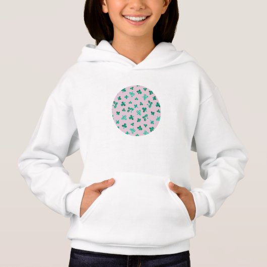 Clover Leaves Girls Pullover Hoodie (Voorkant)