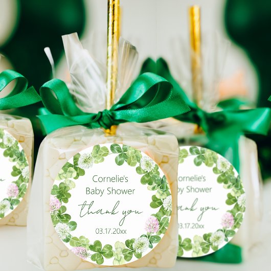 Clover Leaves Greenery Bedankt Ronde Sticker