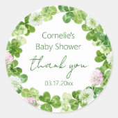 Clover Leaves Greenery Bedankt Ronde Sticker (Voorkant)