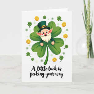 Clover Leprechaun Gelukskaart Kaart