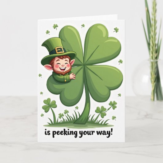 Clover Leprechaun Luck Art Card Kaart (Voorkant)