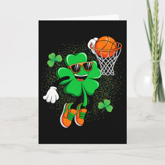 Clover Leprechaun Sketll Dunk St Patricks Day Men  Kaart (Voorkant)