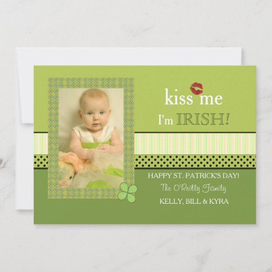 Clover Lijst St. Patrick's Day Photo Card Kaart (Voorkant)