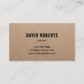 Clover Logo Rustic Kraft Visitekaartje (Achterkant)