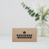 Clover Logo Rustic Kraft Visitekaartje (Staand voorkant)