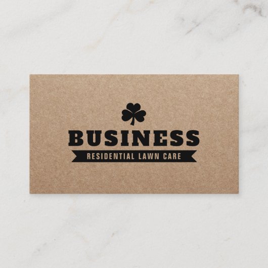 Clover Logo Rustic Kraft Visitekaartje (Voorkant)