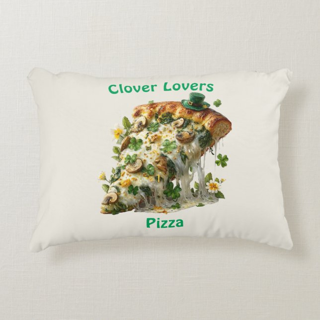 Clover Lovers Pizza St. Patrick’s Day Accent Kussen (Voorkant)